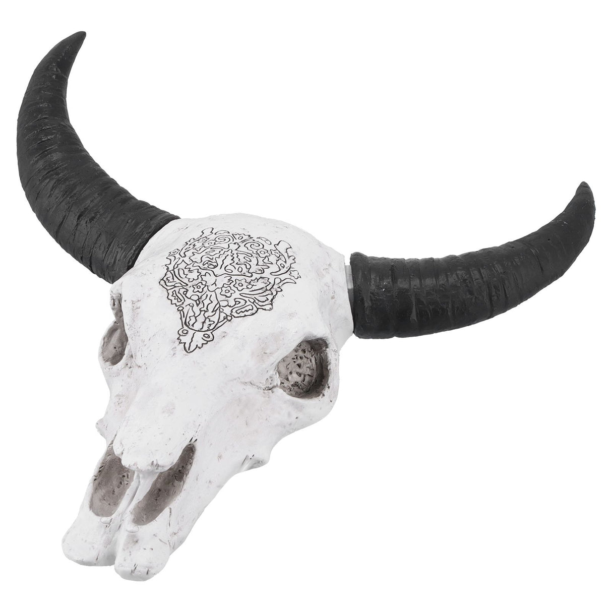 Resin Bull Head Wall Hanging Decoration Long Horn Animal Sculpture Background Wall Home Ornament
