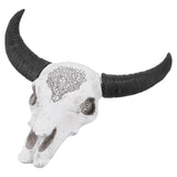 Resin Bull Head Wall Hanging Decoration Long Horn Animal Sculpture Background Wall Home Ornament