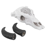 Resin Bull Head Wall Hanging Decoration Long Horn Animal Sculpture Background Wall Home Ornament