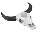 Resin Bull Head Wall Hanging Decoration Long Horn Animal Sculpture Background Wall Home Ornament - Extra Image