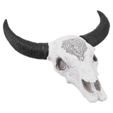Resin Bull Head Wall Hanging Decoration Long Horn Animal Sculpture Background Wall Home Ornament - Extra Image