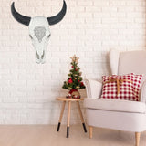 Resin Bull Head Wall Hanging Decoration Long Horn Animal Sculpture Background Wall Home Ornament - Extra Image