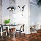 Resin Bull Head Wall Hanging Decoration Long Horn Animal Sculpture Background Wall Home Ornament