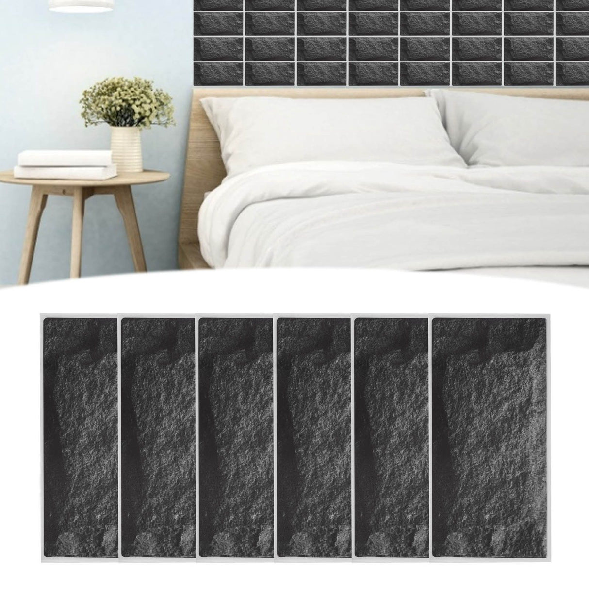 6Pcs Matte Wall Sticker Waterproof Self‑Adhesive Non‑Slip Floor Sticker for Home Use