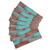 6Pcs Colorful Brick Pattern Wall Sticker Waterproof Self‑Adhesive Wallpaper Home Decoration