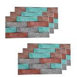 6Pcs Colorful Brick Pattern Wall Sticker Waterproof Self‑Adhesive Wallpaper Home Decoration