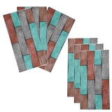 6Pcs Colorful Brick Pattern Wall Sticker Waterproof Self‑Adhesive Wallpaper Home Decoration - Low Angle