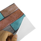 6Pcs Colorful Brick Pattern Wall Sticker Waterproof Self‑Adhesive Wallpaper Home Decoration