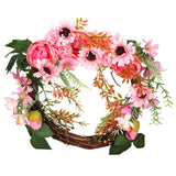 Artificial Flower Wreath Simulation Peony Door Hanging Garland Festivals Party DecorationPink