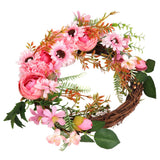 Artificial Flower Wreath Simulation Peony Door Hanging Garland Festivals Party DecorationPink