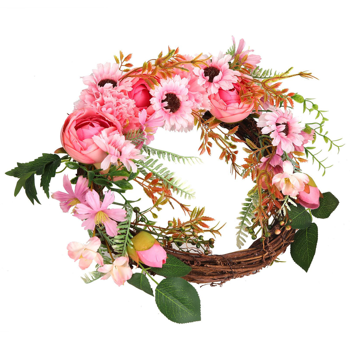Artificial Flower Wreath Simulation Peony Door Hanging Garland Festivals Party DecorationPink
