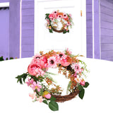 Artificial Flower Wreath Simulation Peony Door Hanging Garland Festivals Party DecorationPink