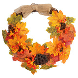 Artificial Fall Wreath Door Hanging Maple Leaf Wreath Garland Home Festival Decoration