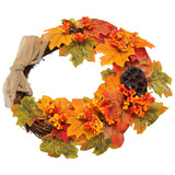 Artificial Fall Wreath Door Hanging Maple Leaf Wreath Garland Home Festival Decoration - Front View
