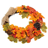 Artificial Fall Wreath Door Hanging Maple Leaf Wreath Garland Home Festival Decoration
