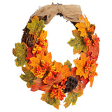 Artificial Fall Wreath Door Hanging Maple Leaf Wreath Garland Home Festival Decoration - Rear View