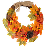 Artificial Fall Wreath Door Hanging Maple Leaf Wreath Garland Home Festival Decoration - Close-Up Angle