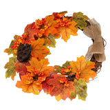 Artificial Fall Wreath Door Hanging Maple Leaf Wreath Garland Home Festival Decoration