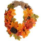 Artificial Fall Wreath Door Hanging Maple Leaf Wreath Garland Home Festival Decoration - Extra Image