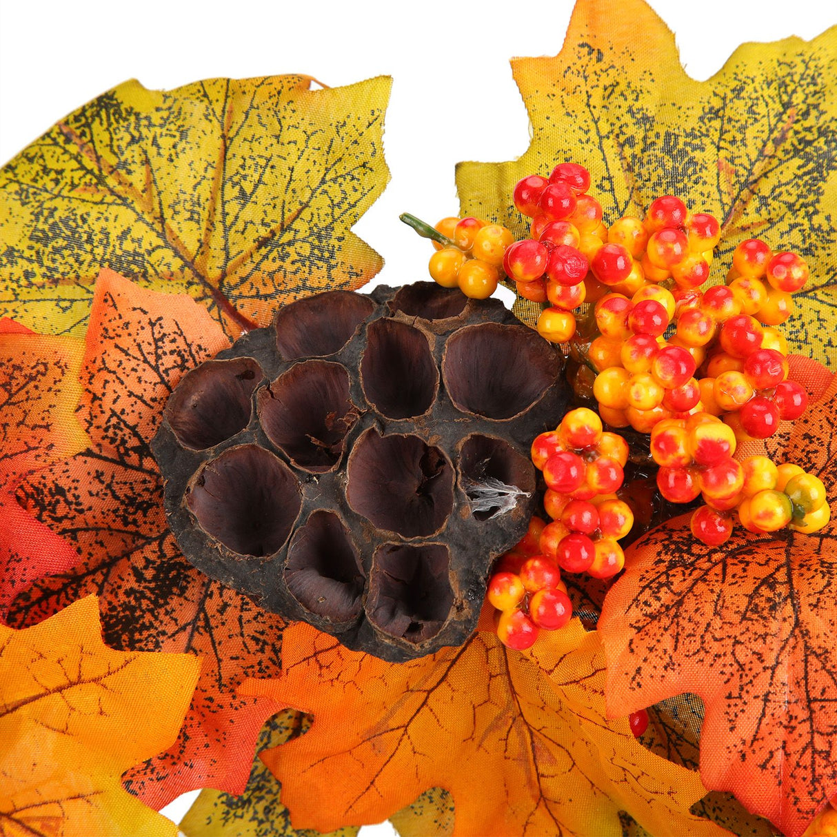 Artificial Fall Wreath Door Hanging Maple Leaf Wreath Garland Home Festival Decoration