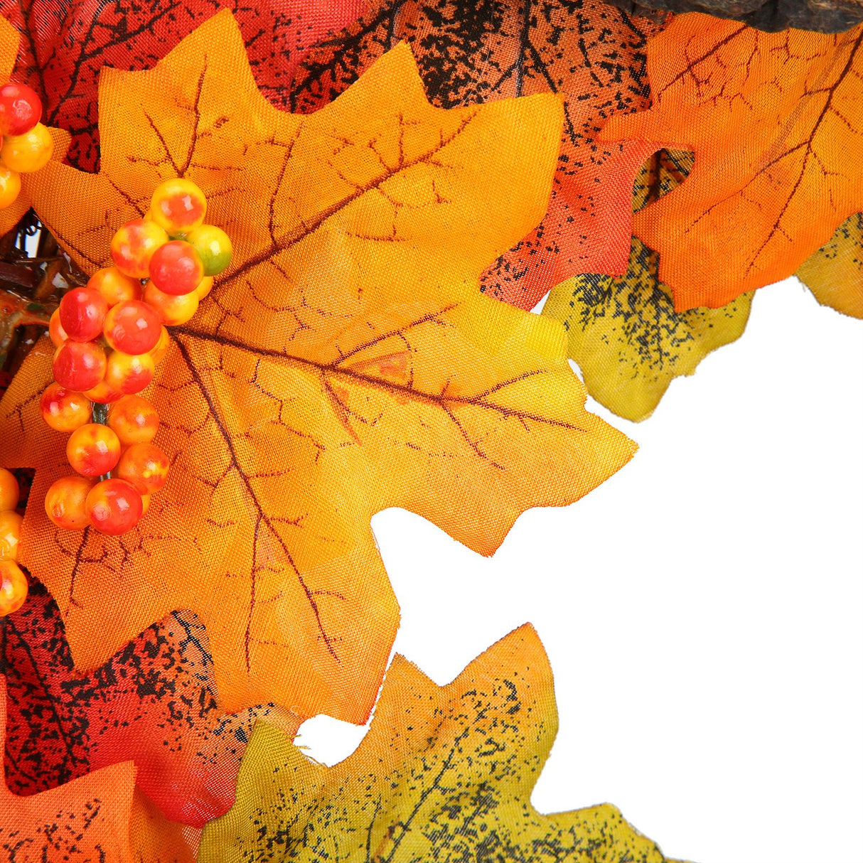 Artificial Fall Wreath Door Hanging Maple Leaf Wreath Garland Home Festival Decoration