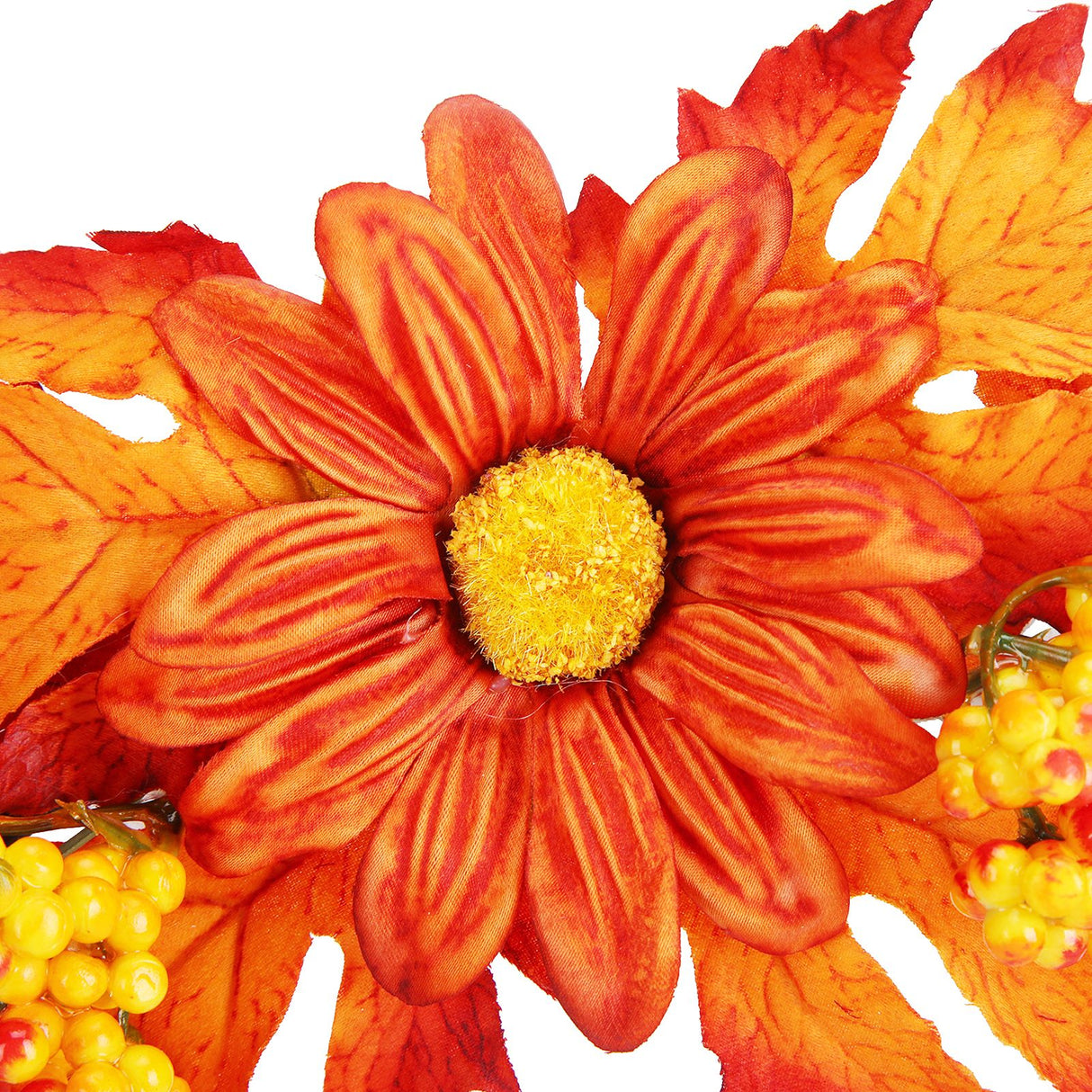 Artificial Leaf Pumpkin Wreath Door Window Fall Wreath for Halloween Christmas Decoration