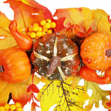 Artificial Leaf Pumpkin Wreath Door Window Fall Wreath for Halloween Christmas Decoration - Extra Image