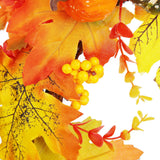Artificial Leaf Pumpkin Wreath Door Window Fall Wreath for Halloween Christmas Decoration