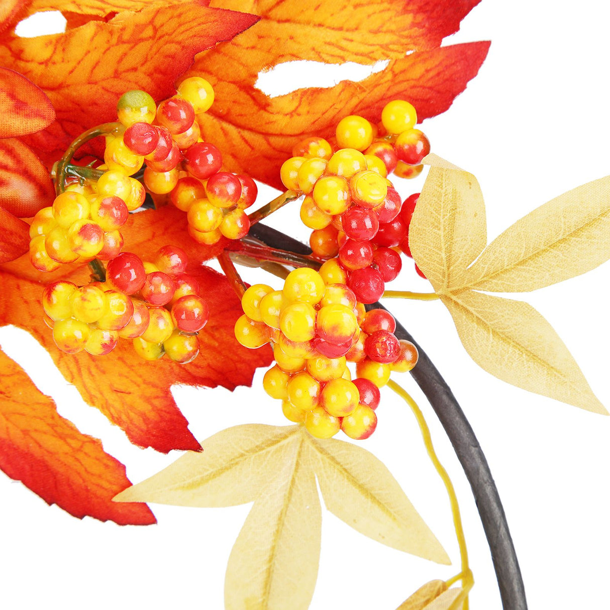 Artificial Leaf Pumpkin Wreath Door Window Fall Wreath for Halloween Christmas Decoration