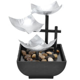 Indoor 3 Tier Relaxing Tabletop Fountain Flowing Water Ornament for Home Office Craft DecorationAU Plug AC220-240V - Front View