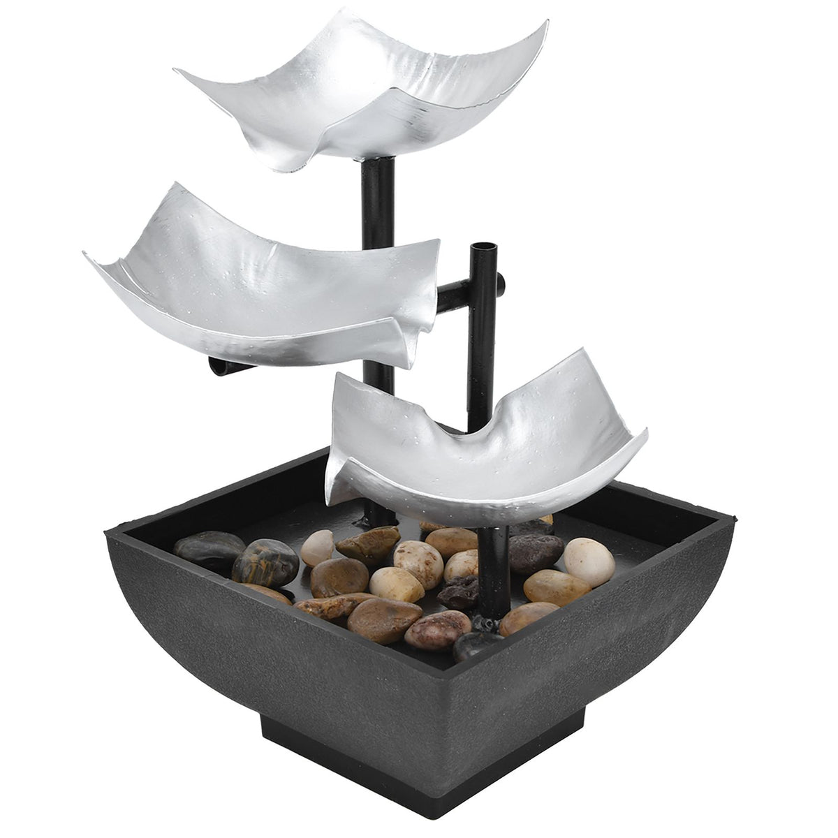 Indoor 3 Tier Relaxing Tabletop Fountain Flowing Water Ornament for Home Office Craft DecorationAU Plug AC220-240V
