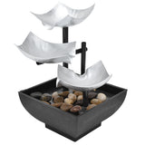 Indoor 3 Tier Relaxing Tabletop Fountain Flowing Water Ornament for Home Office Craft DecorationAU Plug AC220-240V - Rear View