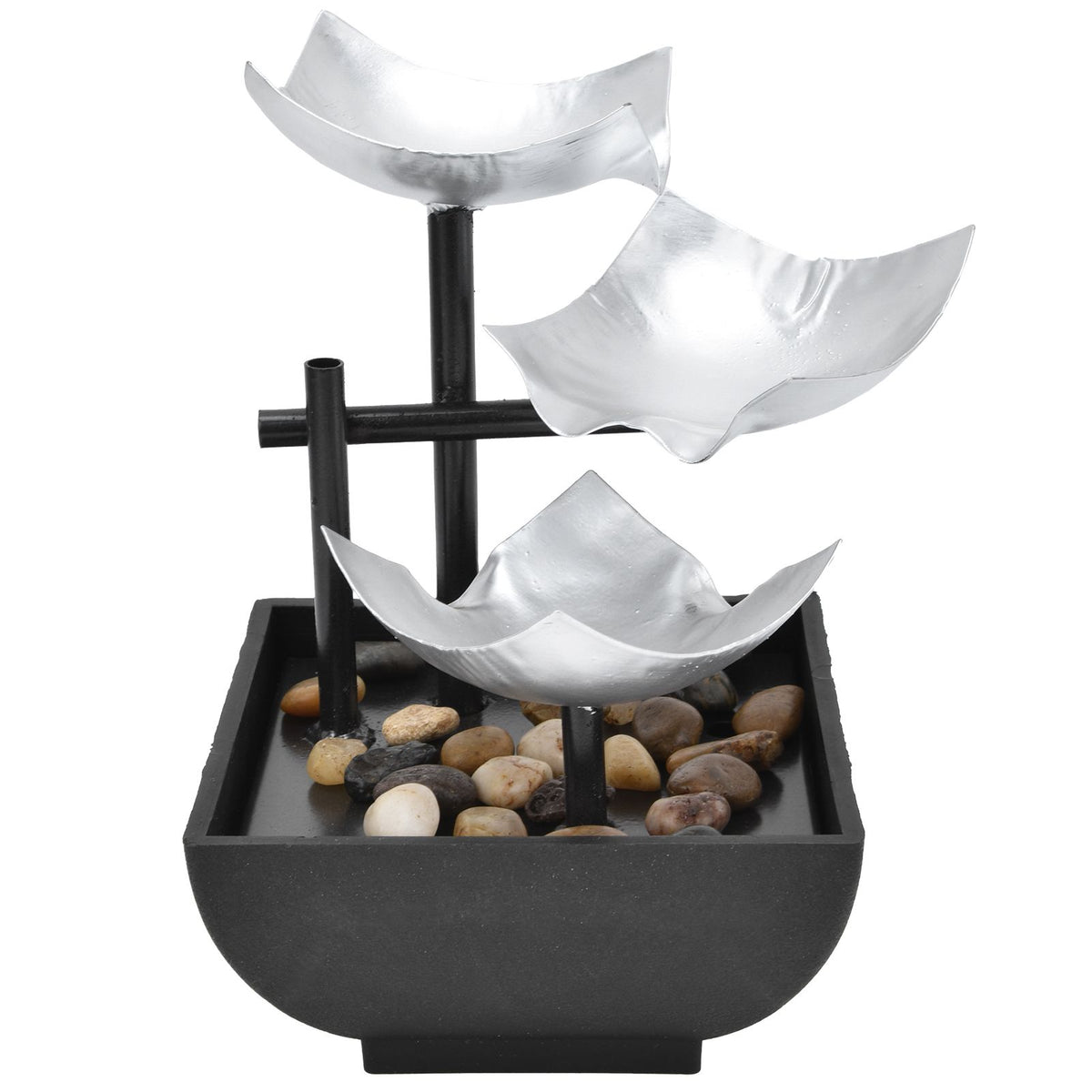 Indoor 3 Tier Relaxing Tabletop Fountain Flowing Water Ornament for Home Office Craft DecorationAU Plug AC220-240V