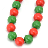 Wood Bead Garland Christmas Tree Tassel Wooden Bead Ornaments for Home Festival Decoration(Red Green )