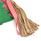 Wood Bead Garland Christmas Tree Tassel Wooden Bead Ornaments for Home Festival Decoration(Red White )