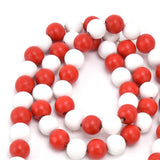 Wood Bead Garland Christmas Tree Tassel Wooden Bead Ornaments for Home Festival Decoration(Red White )