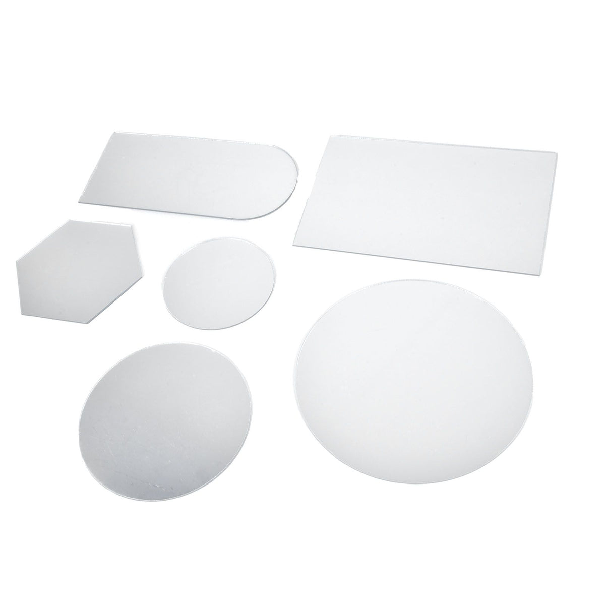 6Pcs Special Shape Mirror Wall Sticker Acrylic Decorative Background Wall Sticker for Home Office