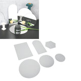 6Pcs Special Shape Mirror Wall Sticker Acrylic Decorative Background Wall Sticker for Home Office
