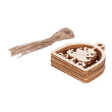 2Set Boxwood Hollow Tree Hanging Ornaments Small Decorative Handcraft for Festival Decoration