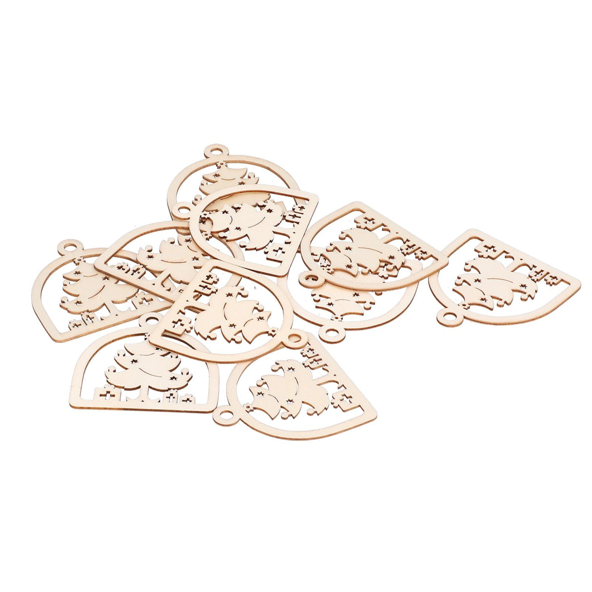 2Set Boxwood Hollow Tree Hanging Ornaments Small Decorative Handcraft for Festival Decoration