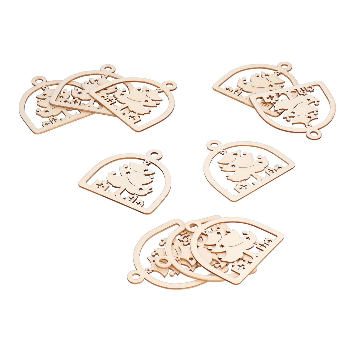 2Set Boxwood Hollow Tree Hanging Ornaments Small Decorative Handcraft for Festival Decoration