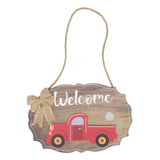 Wooden Welcome Sign with 12Pcs Interchangeable Seasonal Icons Wall Hanging Plaque for Front Door
