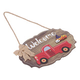 Wooden Welcome Sign with 12Pcs Interchangeable Seasonal Icons Wall Hanging Plaque for Front Door - Close-Up Angle