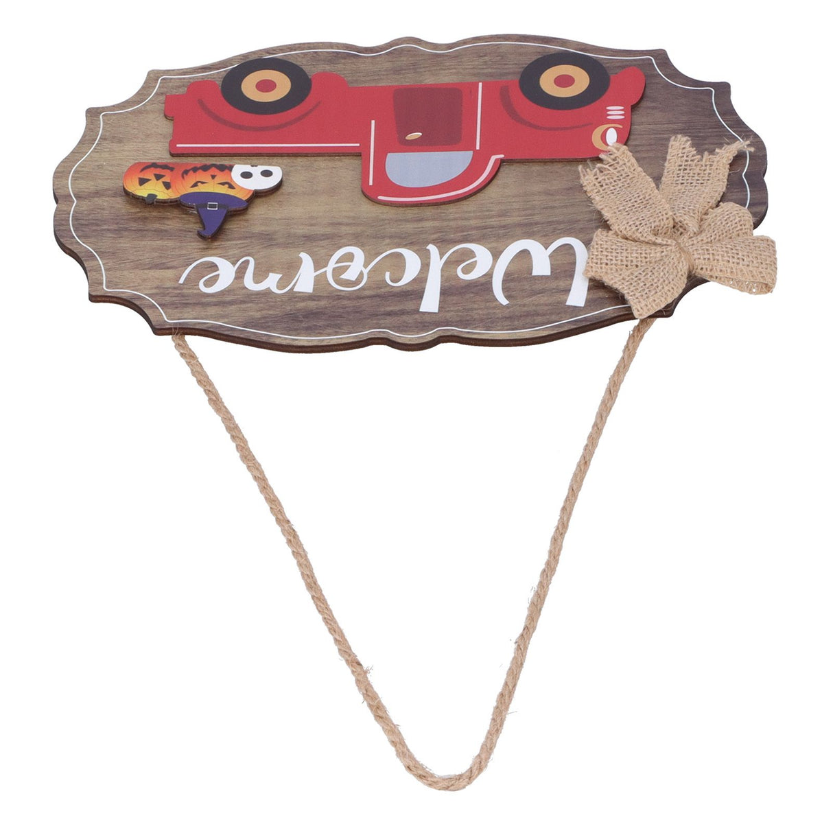 Wooden Welcome Sign with 12Pcs Interchangeable Seasonal Icons Wall Hanging Plaque for Front Door