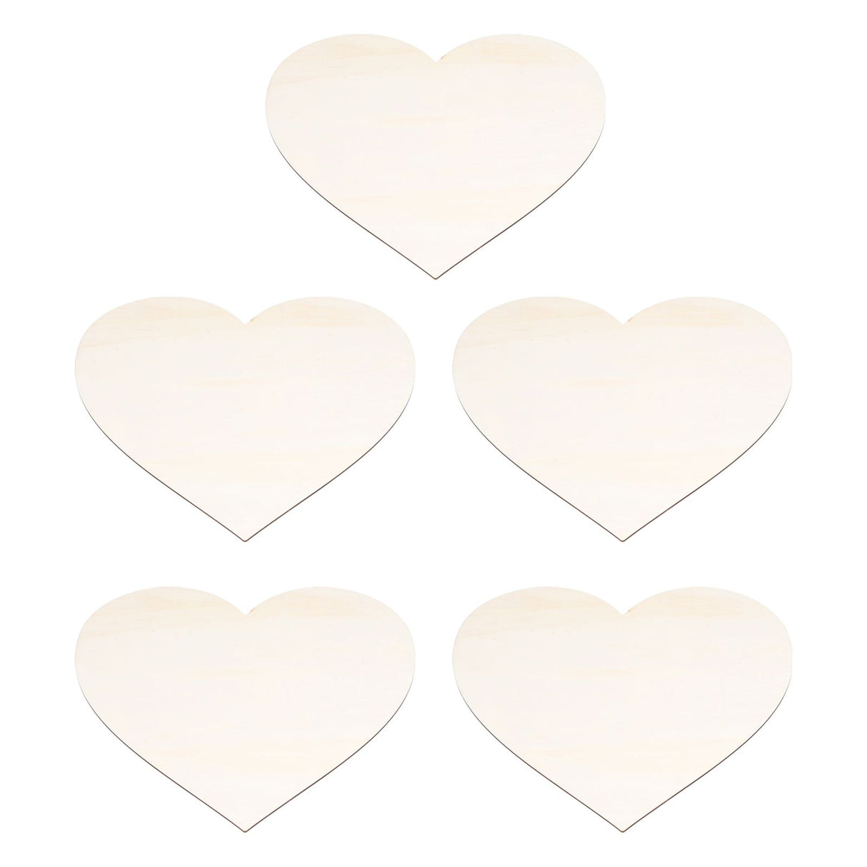 5PCS Christmas Woden Heart DIY Wooden Heart Slice Children Hand Drawn Craft for Family Decoration