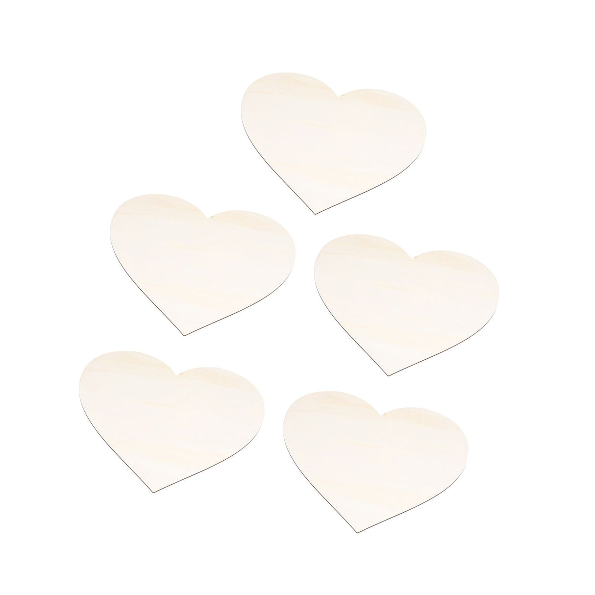 5PCS Christmas Woden Heart DIY Wooden Heart Slice Children Hand Drawn Craft for Family Decoration