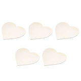 5PCS Christmas Woden Heart DIY Wooden Heart Slice Children Hand Drawn Craft for Family Decoration