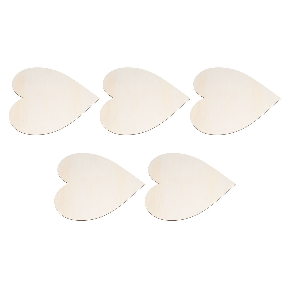 5PCS Christmas Woden Heart DIY Wooden Heart Slice Children Hand Drawn Craft for Family Decoration