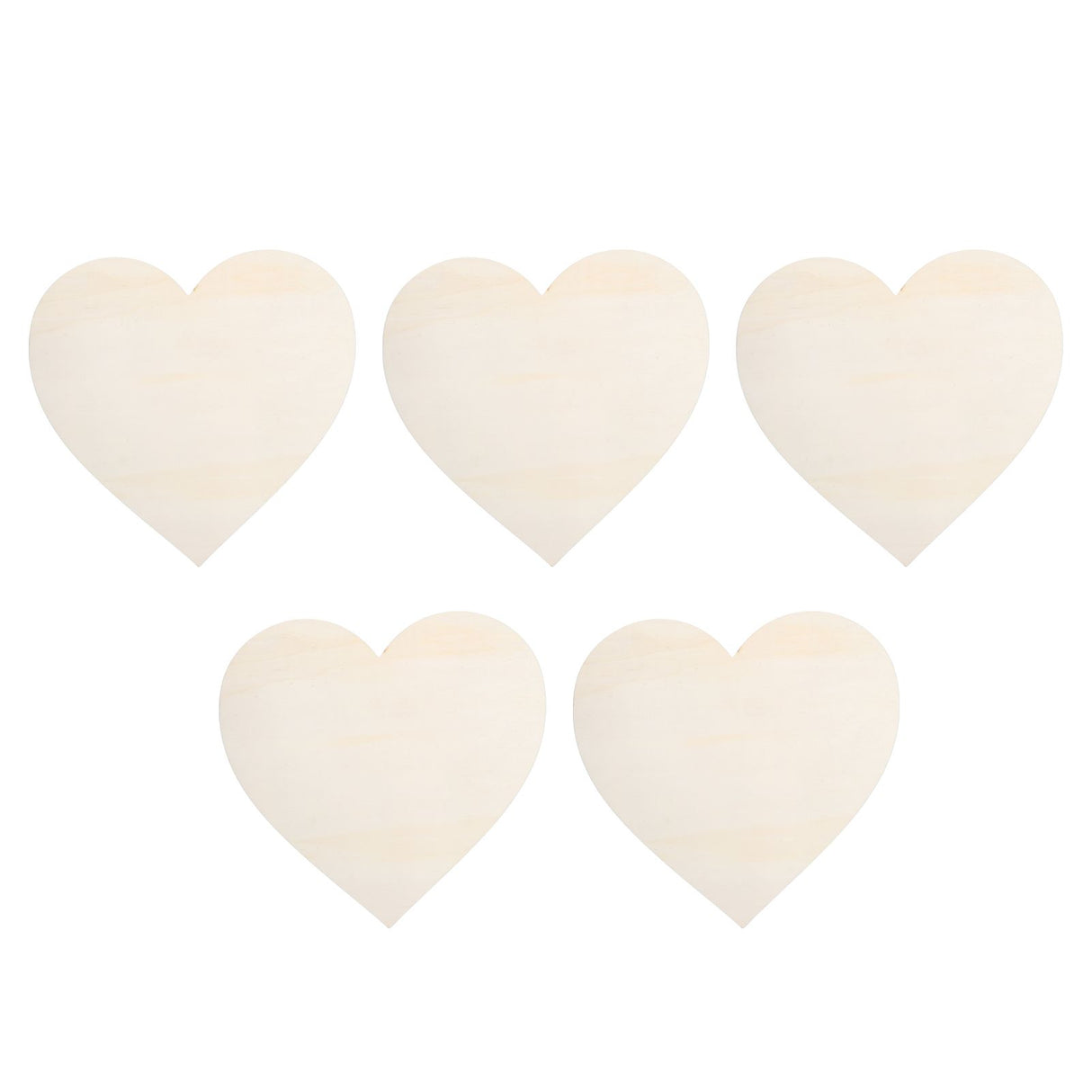5PCS Christmas Woden Heart DIY Wooden Heart Slice Children Hand Drawn Craft for Family Decoration