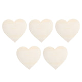 5PCS Christmas Woden Heart DIY Wooden Heart Slice Children Hand Drawn Craft for Family Decoration